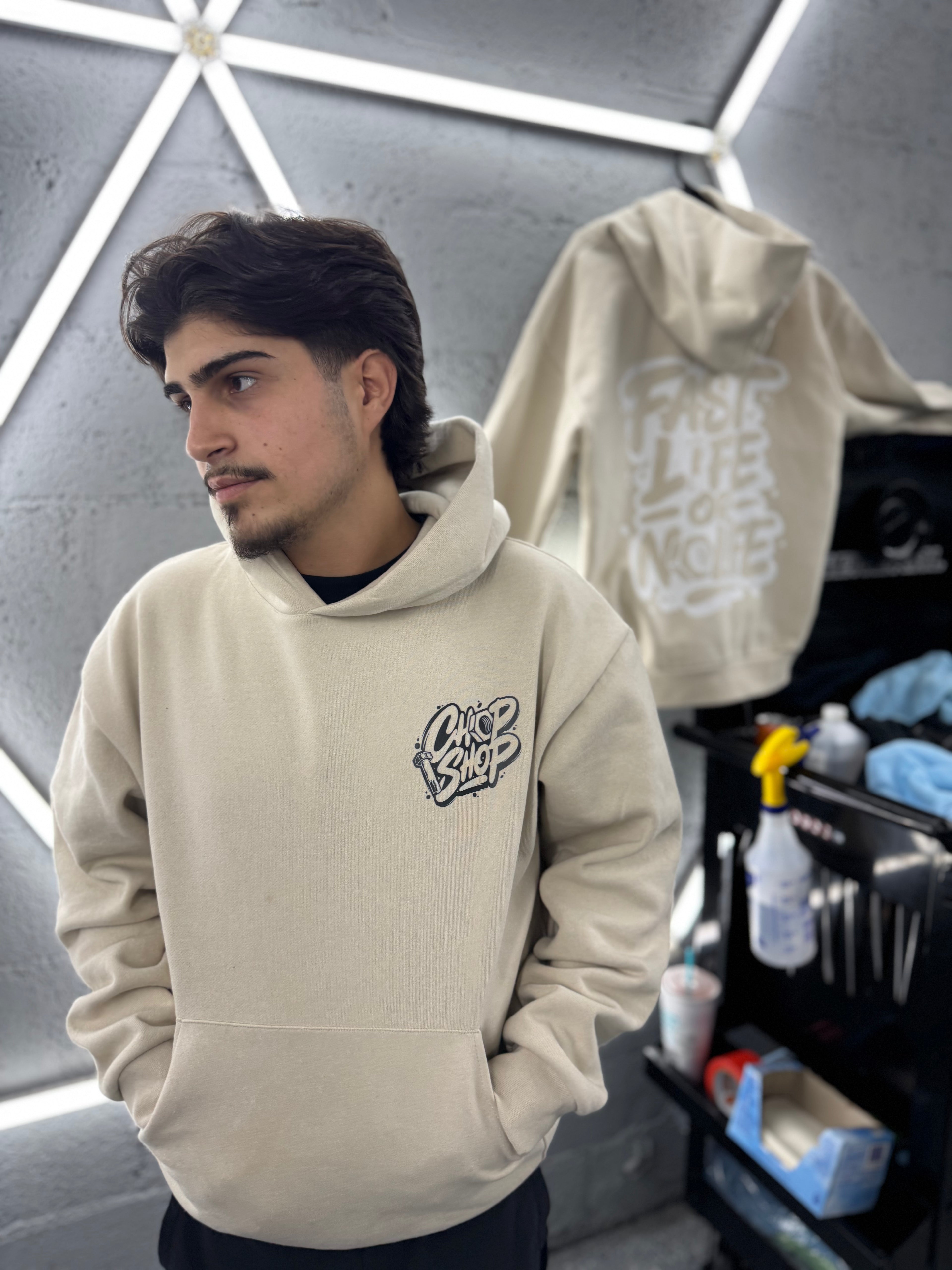 CHOP SHOP BEIGE ROOKIE STRIKER HOODIE