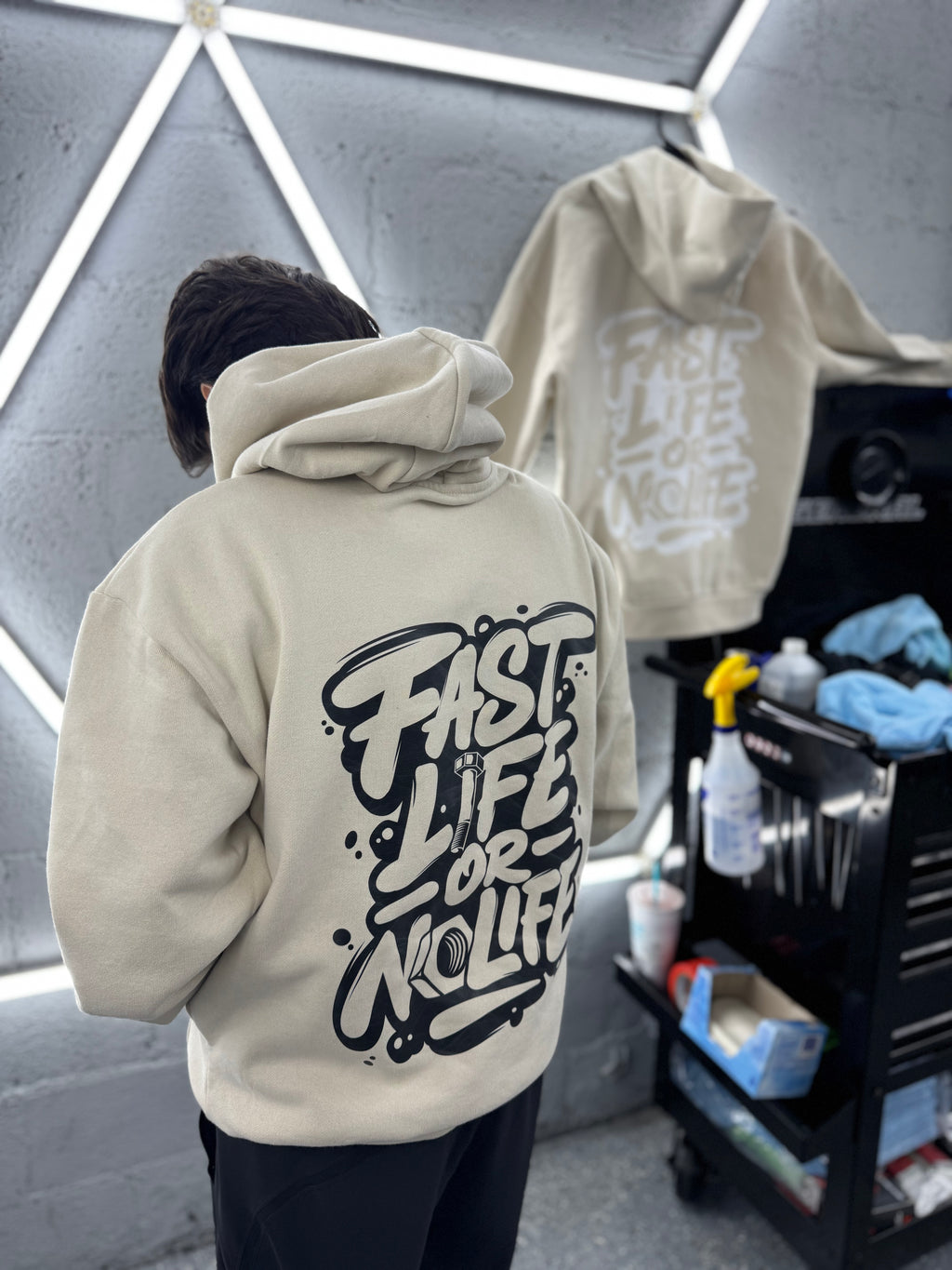 CHOP SHOP BEIGE ROOKIE STRIKER HOODIE
